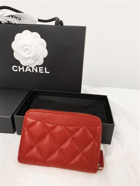 Chanel Zip Coin Purse Quilted Caviar G